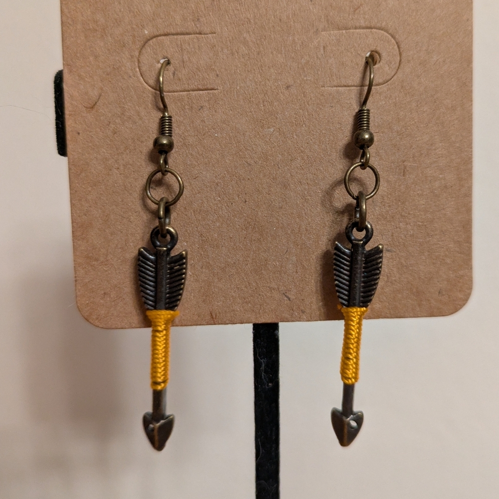 🎄BOGO FREE🎄Arrow Dangle Earrings with Orange Accent